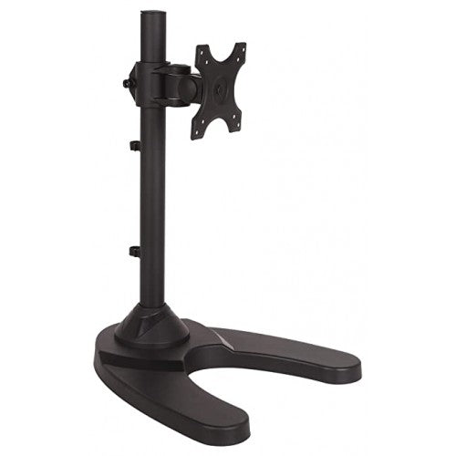 TV Desk Mount / Single Monitor Stand - 10 to 27 Inch Monitor Stand for Desk with VESA 75 to 100mm,Heavy Duty Free Standing Fully Adjustable Vesa Monitor Arm Holds up to 19.8lbs