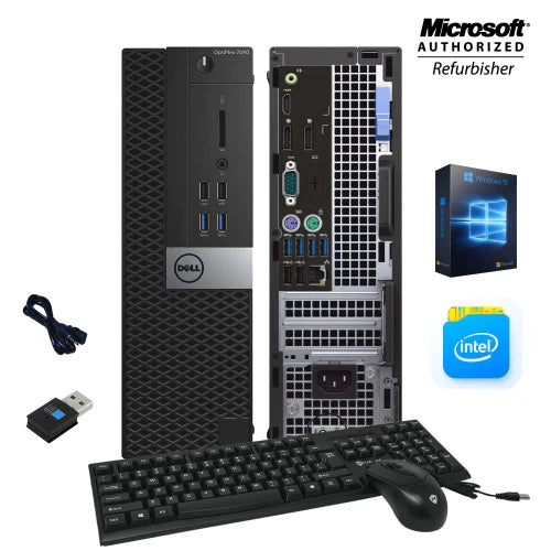 Dell OptiPlex 7040 (SFF) Desktop  | Intel i5-6500 (6th Gen) Quad-Core @ 3.20 GHz, 16GB RAM, 256GB M.2 NVMe SSD, USB3.0, HDMI, RJ-45 LAN, DisplayPort, Includes Wi-Fi & Bluetooth, Keyboard & Mouse, Windows 10 Pro | Certified Refurbished - 1 Year Warranty