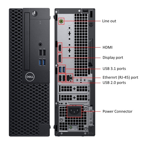 Refurbished Dell OptiPlex 3060 SFF Desktop PC, Intel i5-8500,16GB