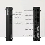 Lenovo ThinkCentre M80q Gen 1 Tiny Desktop PC | Intel Core i5-10500T up to 3.80 GHz Turbo 6-Cores (10th Gen), 16GB RAM, 256GB NVMe SSD, USB-C, (4K) DisplayPort, HDMI, RJ-45 LAN, Wi-Fi - Windows 11 Pro , Grade A (Certified Refurbished), Warranty Lenovo