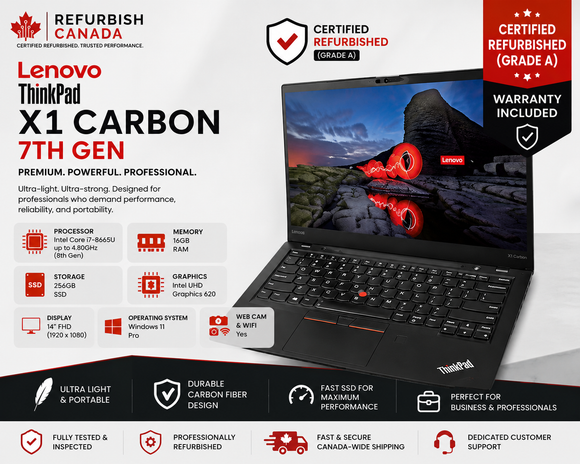Lenovo ThinkPad X1 Carbon 7th Gen Touchscreen i7-8665U 16GB 256GB