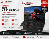 Lenovo ThinkPad X1 Carbon 7th Gen Laptop | 14" FHD | Intel Core i7-8665U up to 4.80GHz (8th Gen) | 16GB RAM | 256GB SSD | Intel UHD Graphics 620 | Webcam | WiFi | Windows 11 Pro | Certified Refurbished (Grade A) | Warranty Included Lenovo