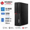 Lenovo ThinkCentre M720S Desktop PC (SFF) | Intel Core I5-8500 (8th gen) | 32GB RAM, 256GB SSD, 512GB SSD - USB-C (Thunderbolt), Keyboard, Mouse, Wi-Fi, DisplayPort, VGA - Windows 11 Pro - (Certified Refurbished) | Warranty