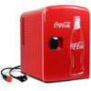 Coca-Cola Classic Red Portable 6 Can KOOLATRON CLASSIC Portable 6-CAN THERMOELECTRIC MINI FRIDGE COOLER, - RED 4 L/4.2 Quarts Capacity, 12V DC/110V AC for home, dorm, car, boat, beverages, snacks, skincare, cosmetics, medication