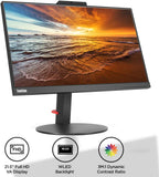 Lenovo ThinkVision T22v-10 21.5 inch LED lit Monitor FHD (1080p), IPS Edgeless HDMI, VGA, DisplayPort  - (Borderless) Monitor With Speaker and Camera | 16:9 - Black - 22-inch Class  | Open-Box - 90 Days Warranty