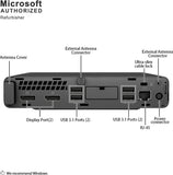 HP EliteDesk 800 G4 Mini Desktop | Intel Core i5-8500 up to 4.10GHz (8th Gen) | 8GB RAM | 256GB SSD | Intel UHD 630 | Windows 11 Pro | Grade A Certified Refurbished | Warranty Included HP