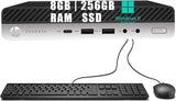 HP ProDesk 600 G4 Mini PC Desktop Computer | Intel Core i5-8500T Boost @ 3.50GHz (8th Gen) | 8GB RAM-32GBRAM | 256GB SSD-512GB SSD | Intel UHD Graphics | Windows 11 Pro | Keyboard & Mouse Included | Grade A Certified Refurbished | Warranty Included HP