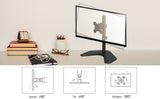 TV Desk Mount / Single Monitor Stand - 10 to 27 Inch Monitor Stand for Desk with VESA 75 to 100mm,Heavy Duty Free Standing Fully Adjustable Vesa Monitor Arm Holds up to 19.8lbs