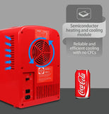 Coca-Cola Classic Red Portable 6 Can KOOLATRON CLASSIC Portable 6-CAN THERMOELECTRIC MINI FRIDGE COOLER, - RED 4 L/4.2 Quarts Capacity, 12V DC/110V AC for home, dorm, car, boat, beverages, snacks, skincare, cosmetics, medication