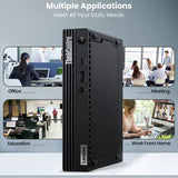 Lenovo ThinkCentre M80q Gen 1 Tiny Desktop PC | Intel Core i5-10500T up to 3.80 GHz Turbo 6-Cores (10th Gen), 16GB RAM, 256GB NVMe SSD, USB-C, (4K) DisplayPort, HDMI, RJ-45 LAN, Wi-Fi - Windows 11 Pro , Grade A (Certified Refurbished), Warranty Lenovo