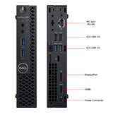Dell OptiPlex 3060 Micro Business Desktop (Tiny), Intel i5-8500 (8th Gen) Hexa-Core, 16GB RAM, 512GB SSD NVMe M.2 SSD, HDMI, DisplayPort, USB-C, USB 3.0, USB Keyboard & Mouse , WiFi, Intel UHD Graphics, Windows 11 Pro, Grade A (Certified Refurbished), Warranty - Ports - BACK View