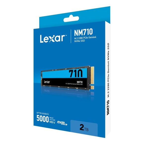 Lexar NM710 2TB M.2 2280 PCIe Gen4x4 NVMe Solid-State Drive, Read 4850MB/s and Write 4500MB/s (LNM710X002T-RNNNU) - Internal Hard Drive - Brand New in Retail Box