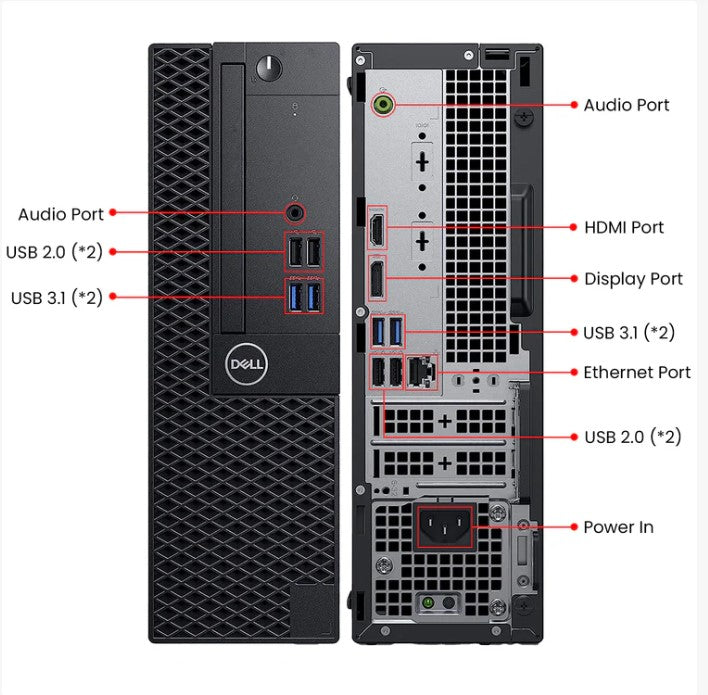 Refurbished Dell OptiPlex 3060 SFF Desktop PC, Intel i5-8500,16GB