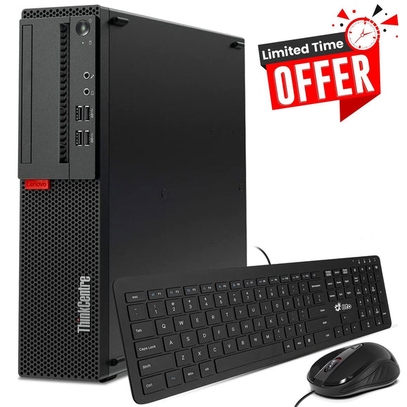 Lenovo ThinkCentre M720S Desktop PC (SFF) Small Form Factor | Intel Core I5-8500 (8th gen) @ 3.00 GHz - 32GB RAM - 512GB SSD - USB-C (Thunderbolt), Keyboard, Mouse, Wi-Fi, DisplayPort, VGA - Windows 11 Pro - (Certified Refurbished) - 1 Year Warranty
