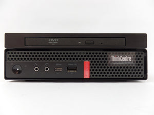 Lenovo ThinkCentre M920q Tiny Desktop PC | Intel Core I5-9500T up to 3.70 GHz Turbo 6-Cores (9th Gen), 16GB RAM, 256GB M.2 SSD, USB-C, DVD+RW, Triple Monitor, DisplayPort (4K), HDMI, 1Gb Ethernet, Keyboard, Mouse & Wi-Fi - Windows 11 Pro , 1 Year Warranty - Certified Refurbished - Front