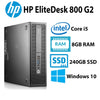 HP EliteDesk 800 G2 (SFF) Desktop | Intel Core i5-6500 @ 3.2GHz (6th Gen) Quad-Core | 8GB RAM, 256GB SSD, WiFi, Triple Monitor Support, 2x Display Port, VGA, DVD-RW, 1Gb Ethernet | Win 10 Pro x64 - 1 Year Warranty