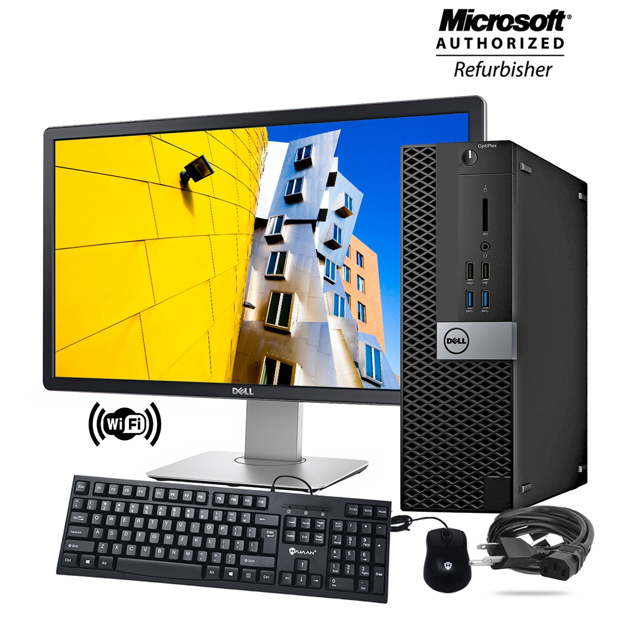 Dell OptiPlex 5050 (Refurbished) Desktop & Dell 24-inch (1080p