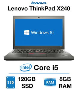 Lenovo ThinkPad X240 12.5'' HD (720p) Ultrabook |  Intel® Core™i5-4300U (4th Gen) , 8GB RAM, 128GB SSD, Intel HD Graphics 4400, Windows 10 Pro, Grade A | 1 Year Warranty