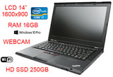 Lenovo ThinkPad T430s 14.1" HD+ Ultra Slim Notebook | Intel Core i7-3520M @ 2.9GHz (3rd Gen), 16GB RAM, 256GB SSD [Solid State Drive], Windows 10 Pro x64 (Certified Refurbished) | 1 Year Warranty