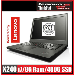 Lenovo ThinkPad X240 12.5'' HD Ultrabook |  Intel® Core™i7-4600U @ 2.1GHz (4th Gen) , 8GB RAM , 512GB SSD HDD, Windows 10 Pro, Grade A | 1 Year Warranty